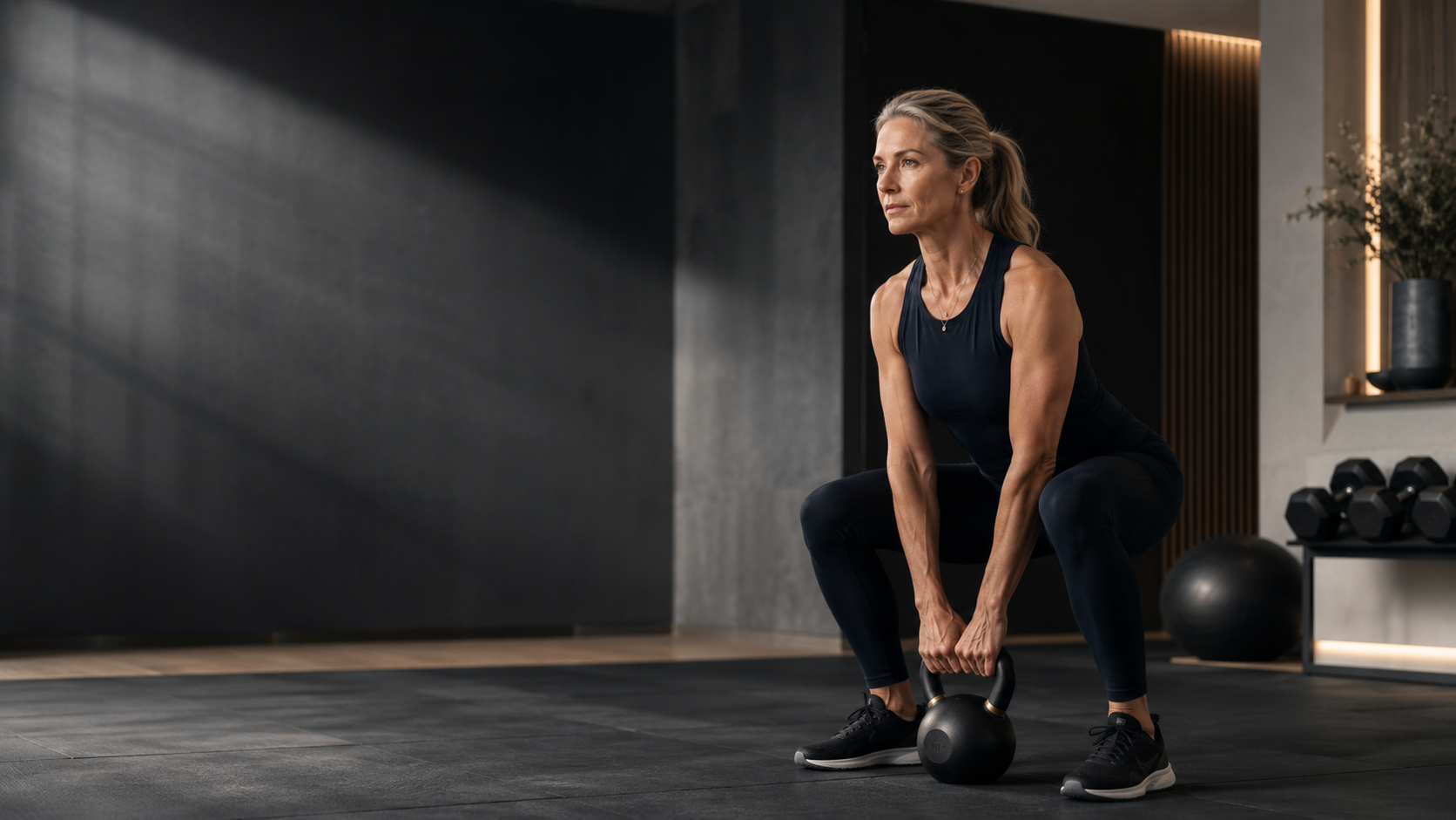 A woman training with purpose
